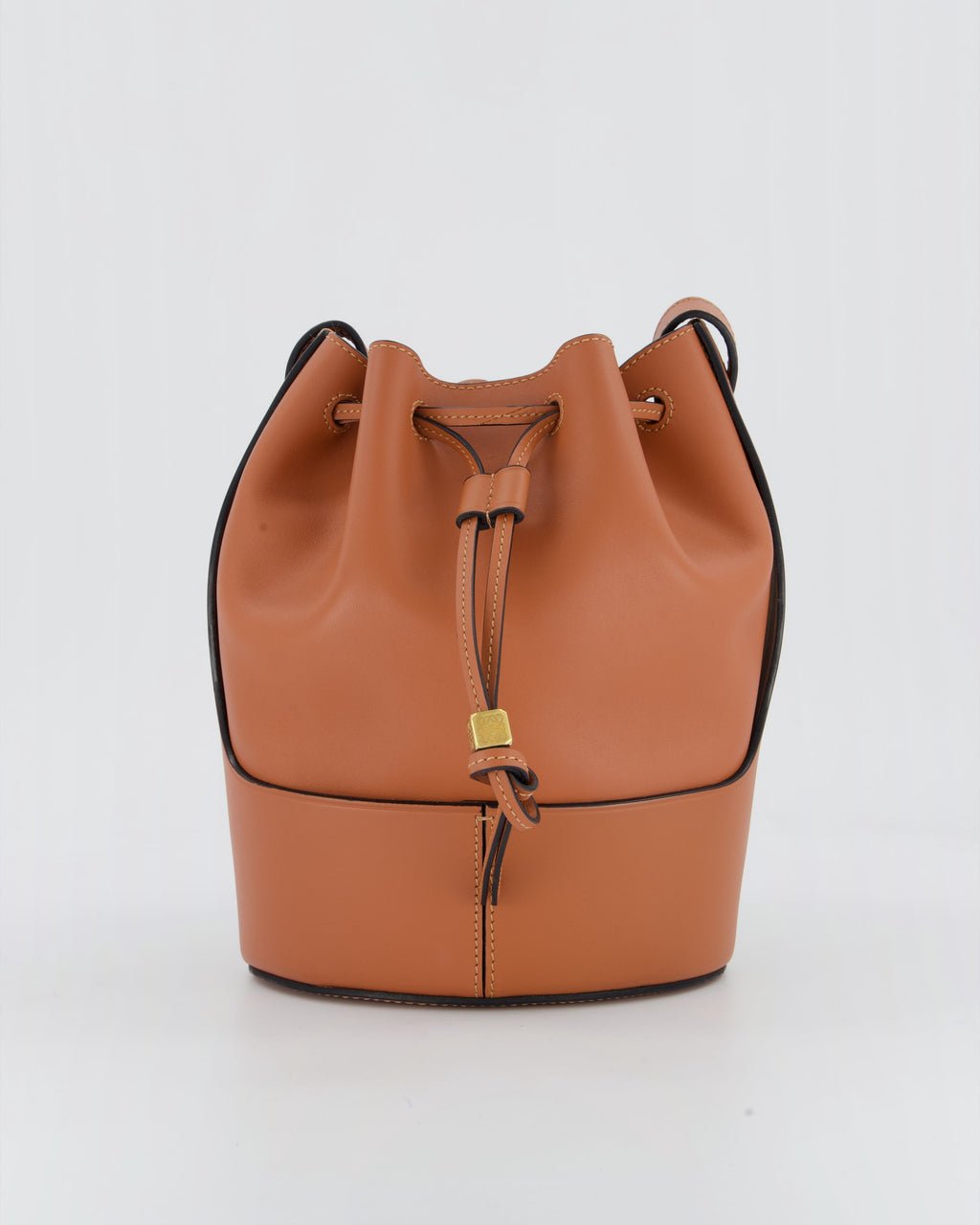 Loewe Loewe Balloon Bucket Bag in Brown Calfskin Leather with Gold Hardware
