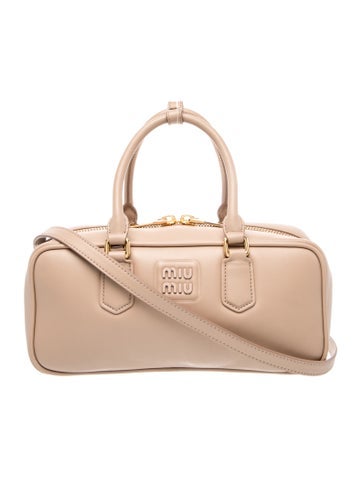 Miu Miu Leather Arcadie Leather Top Handle