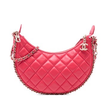 Chanel Small Quilted Lambskin Chain Around Hook Hobo Bag
