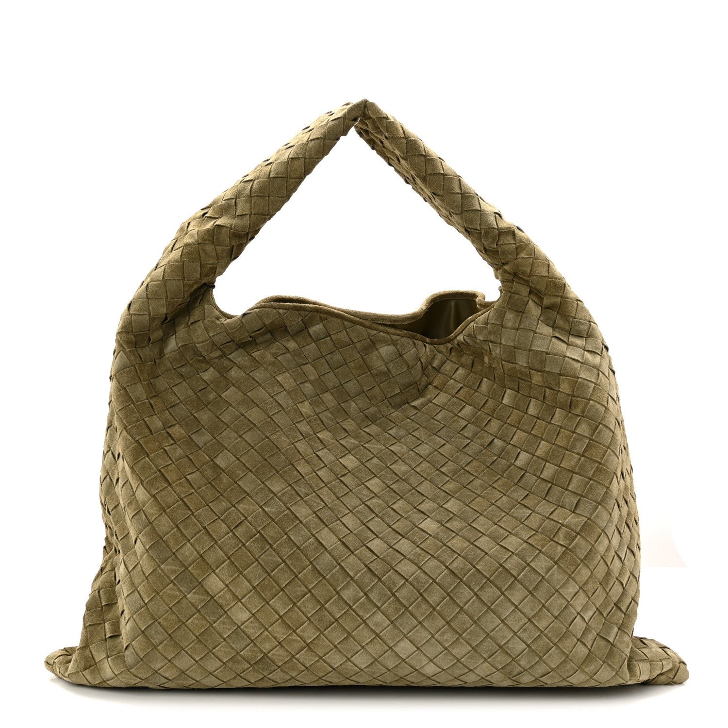 Bottega Veneta Suede Intrecciato Large Hop Mud