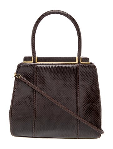 Embossed Leather Top Handle Bag