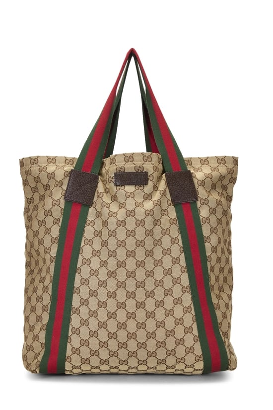 Original GG Canvas Flat Web Tote