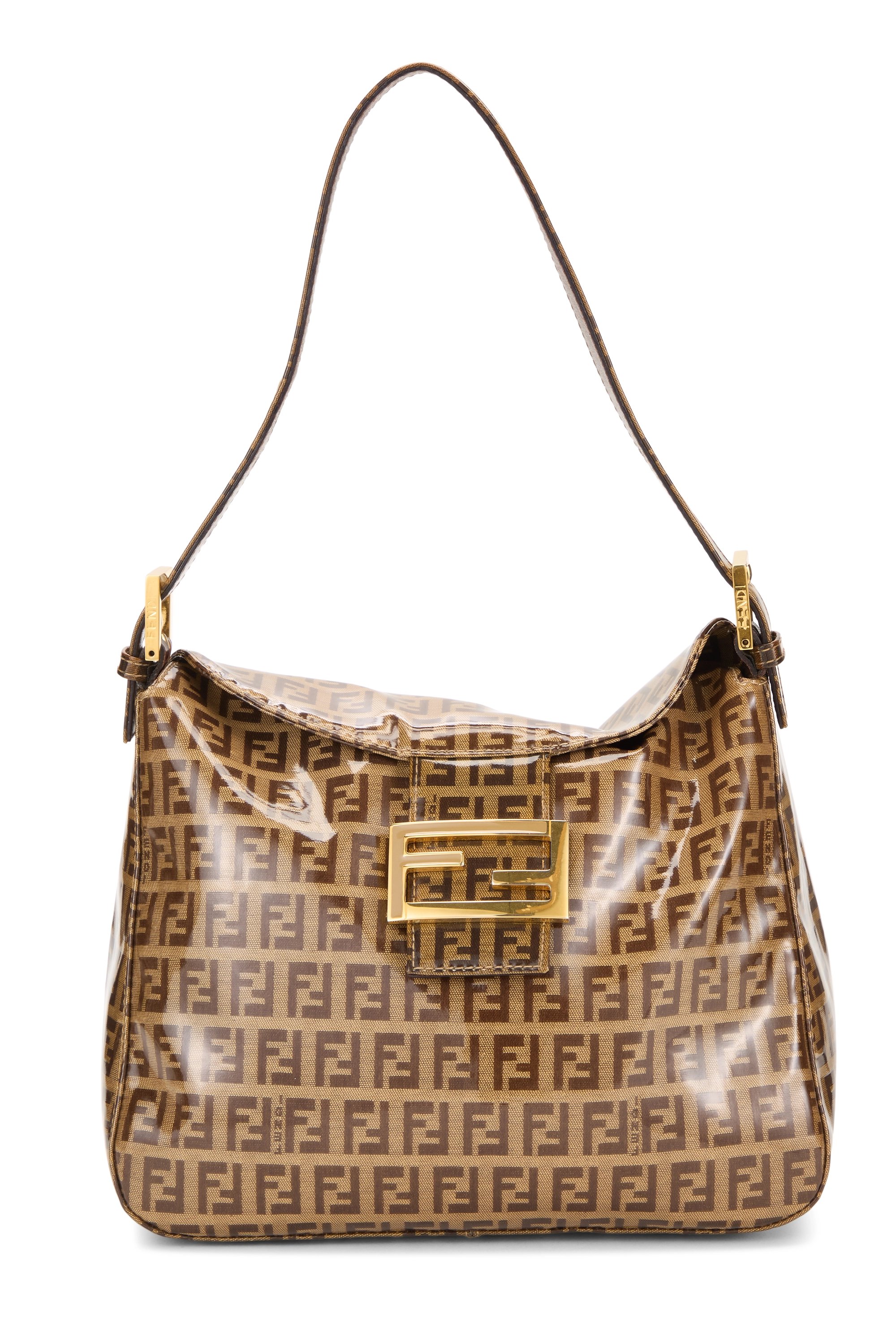Brown Zucchino Vinyl Shoulder Bag
