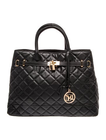 Badgley Mischka Leather Big Diamond Quilted Tote