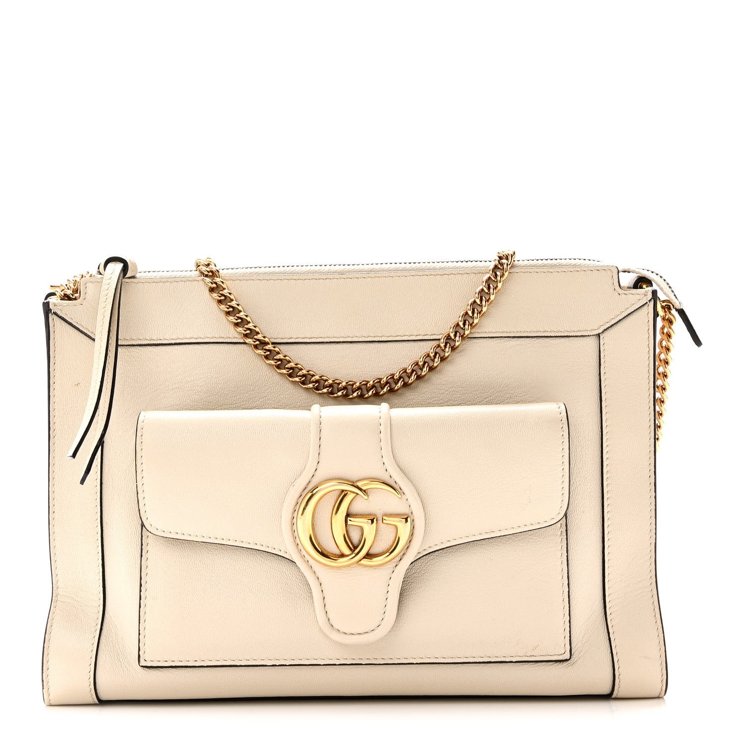 Gucci New Sakai Calfskin Lux Dahlia Chain Shoulder Bag Mystic White