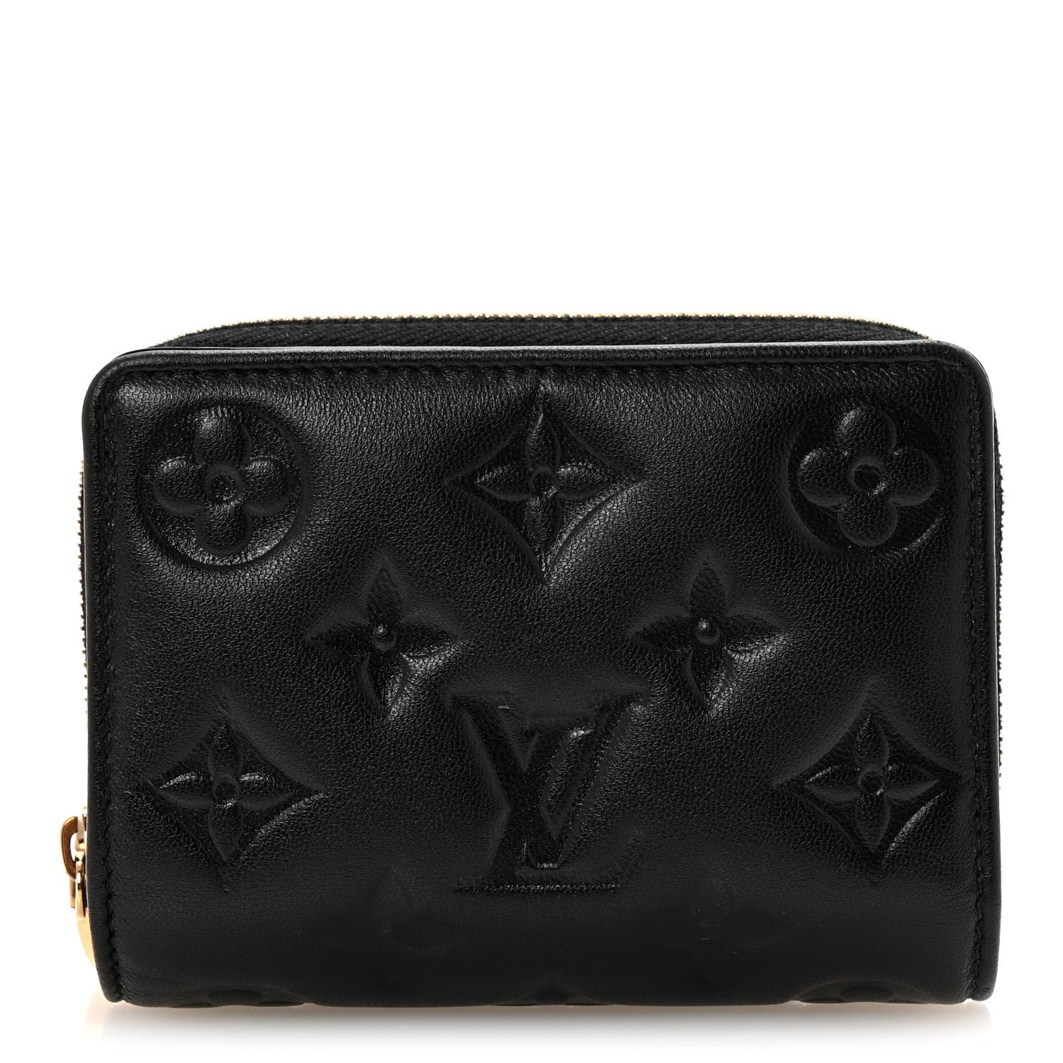 Louis Vuitton Lambskin Embossed Monogram Lou Coussin Wallet Black