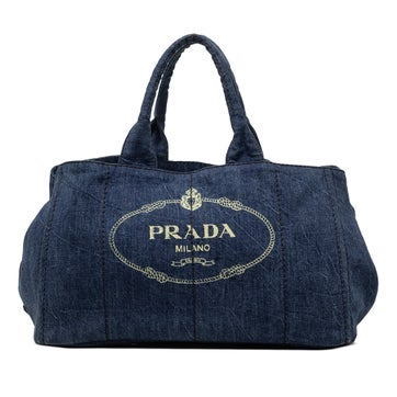 Large Denim Canapa Logo Satchel
