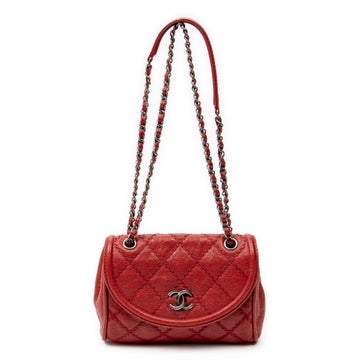Leather CC Ultimate Stitch Chain Round Flap