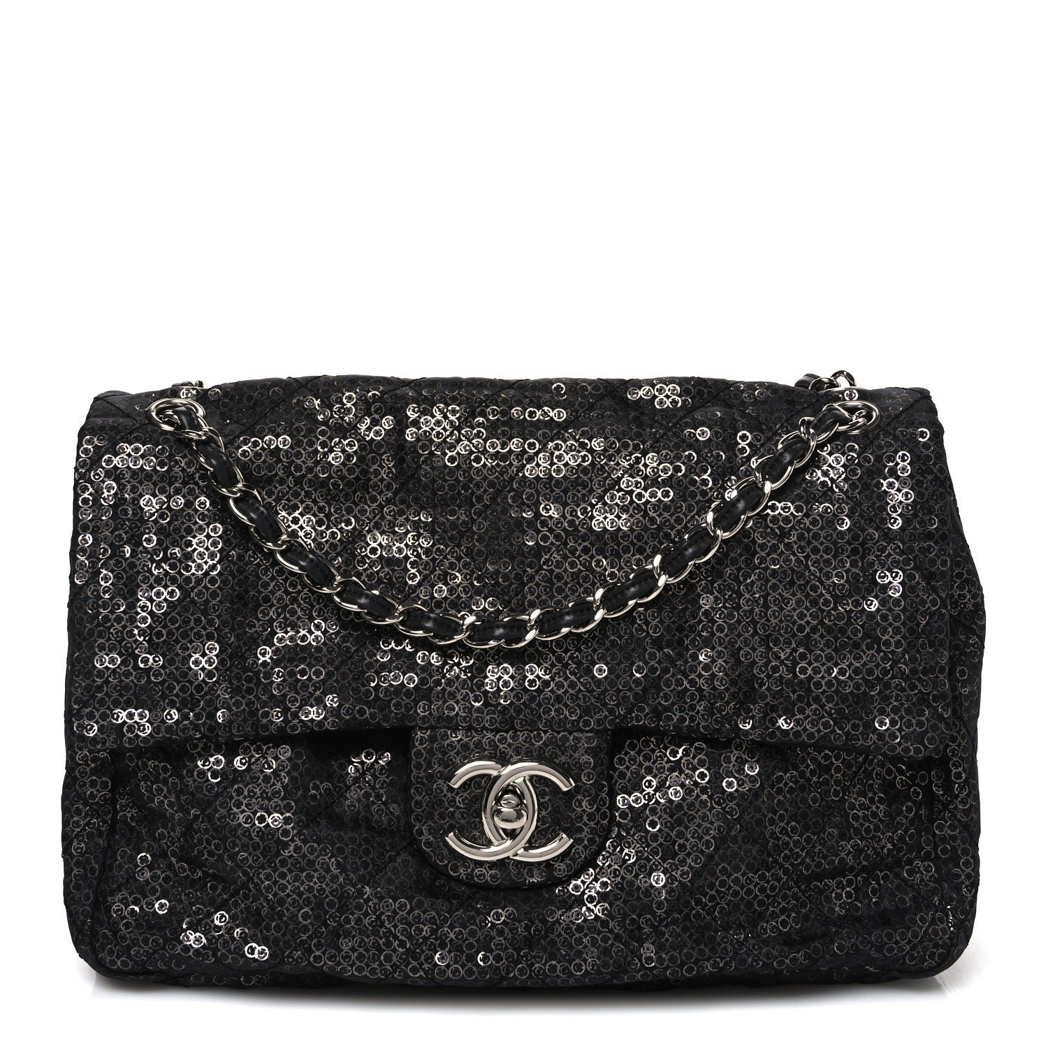 Chanel Hidden Sequin Maxi Flap Black