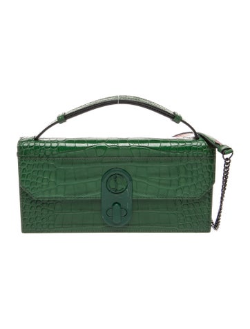 Embossed Leather Elisa Baguette
