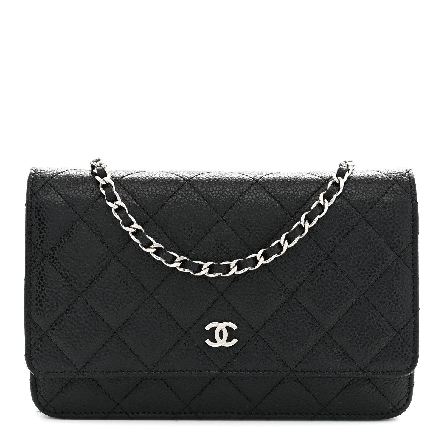 Chanel Caviar Quilted Wallet On Chain WOC Black