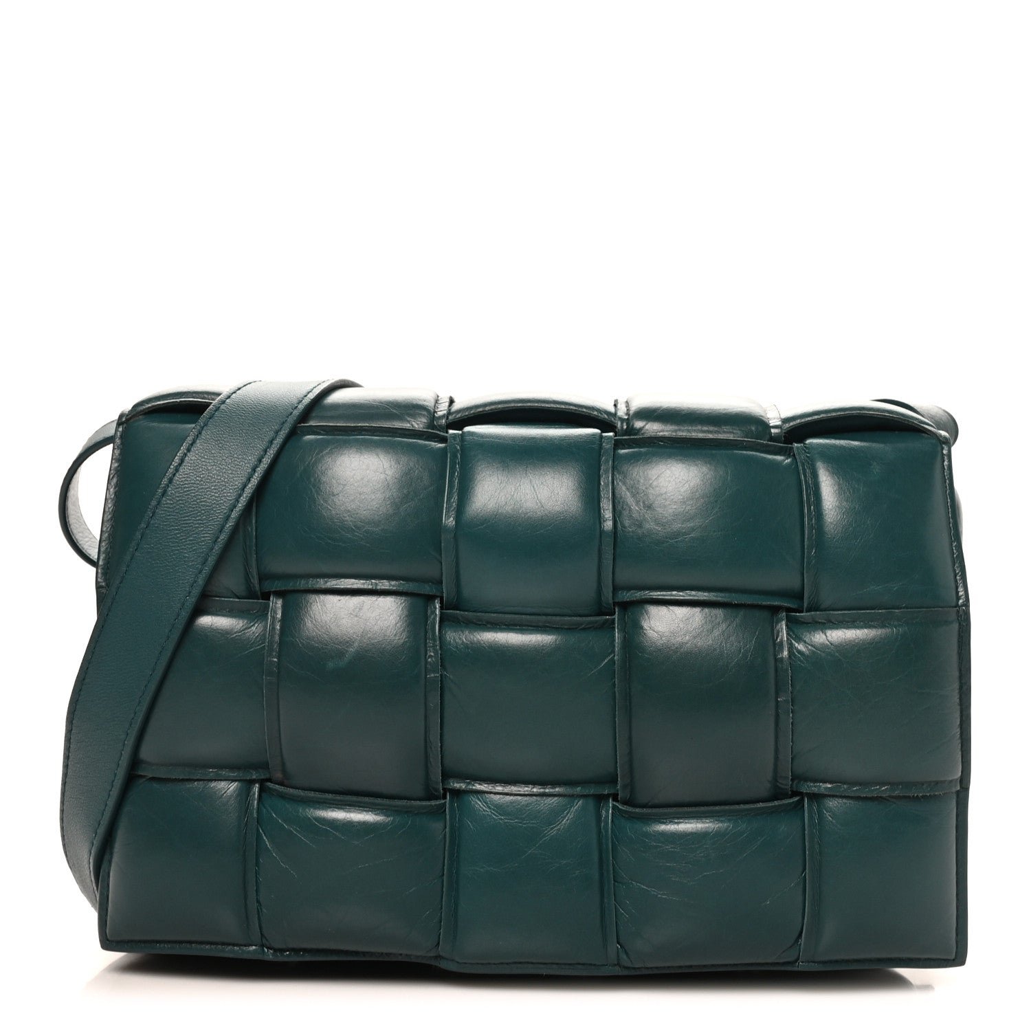 Bottega Veneta Paper Calfskin Maxi Intreccio Padded Cassette Crossbody Bag Ottanio