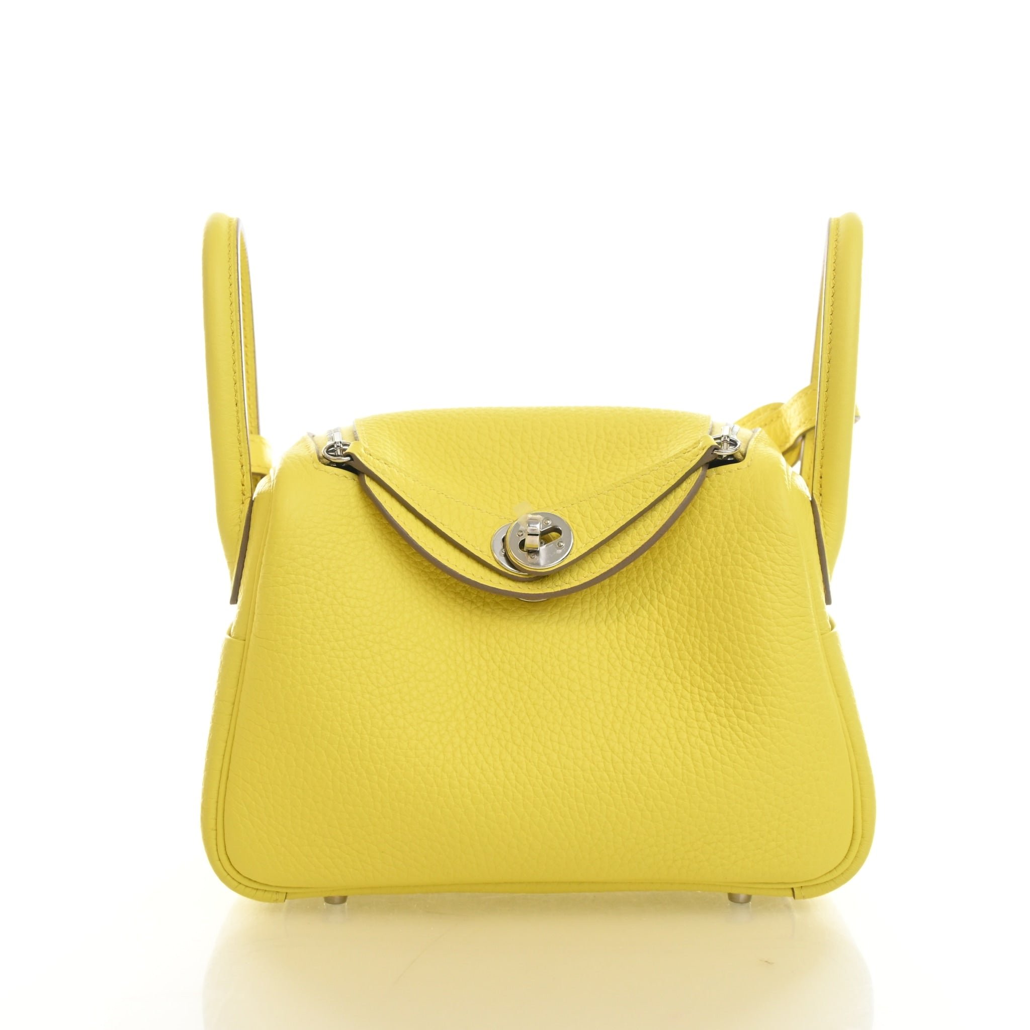 Hermes Lime Clemence Mini Lindy 20