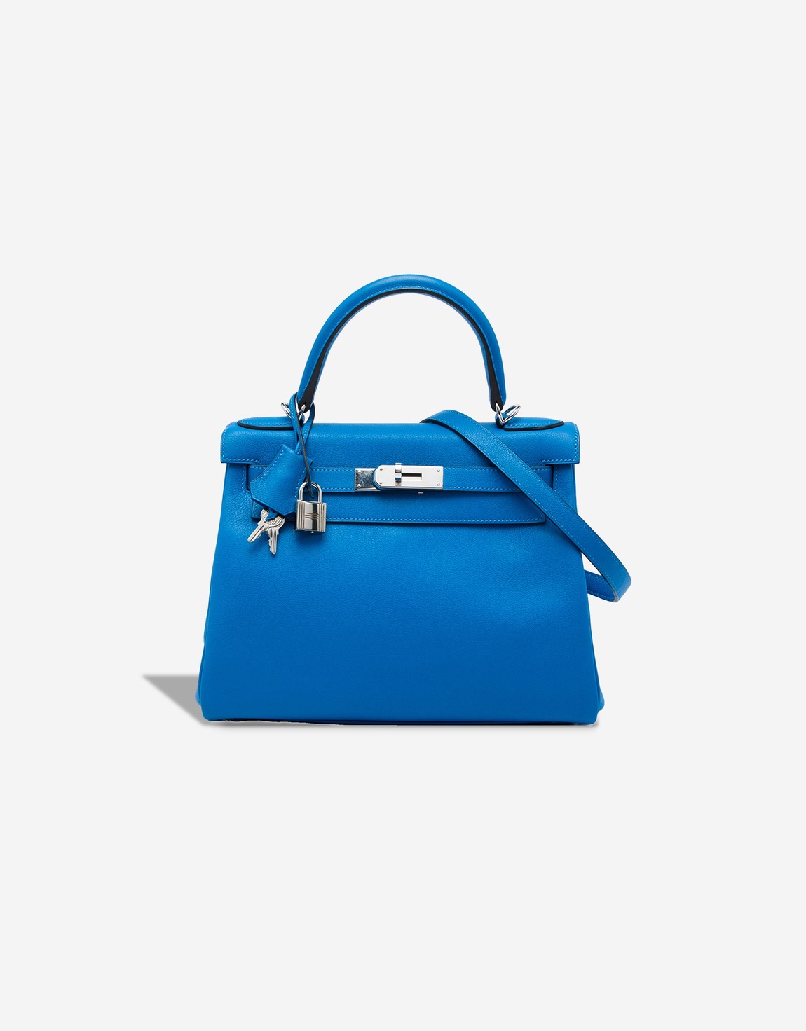 Hermes 
		Kelly 28 Evercolor Bleu Hydra    