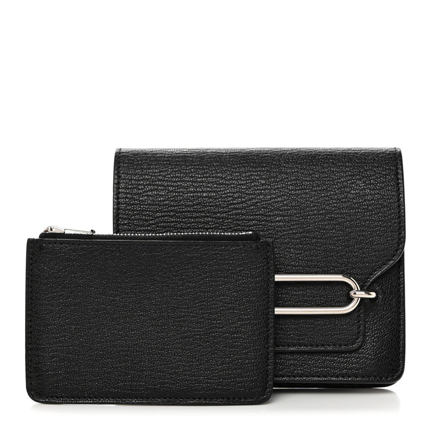 Hermes Chevre Mysore Roulis Slim Wallet Black