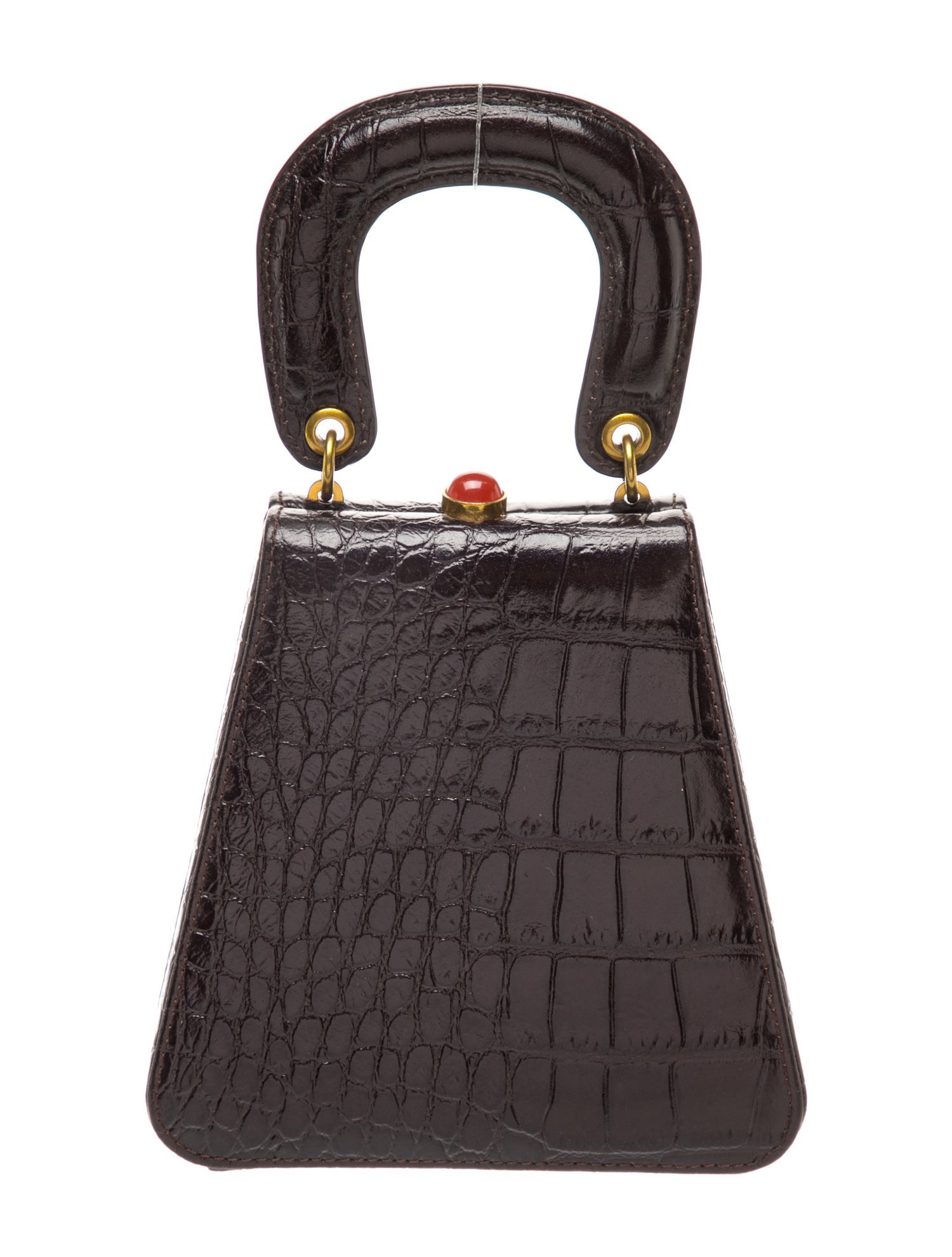 Staud Embossed Leather Top Handle Bag