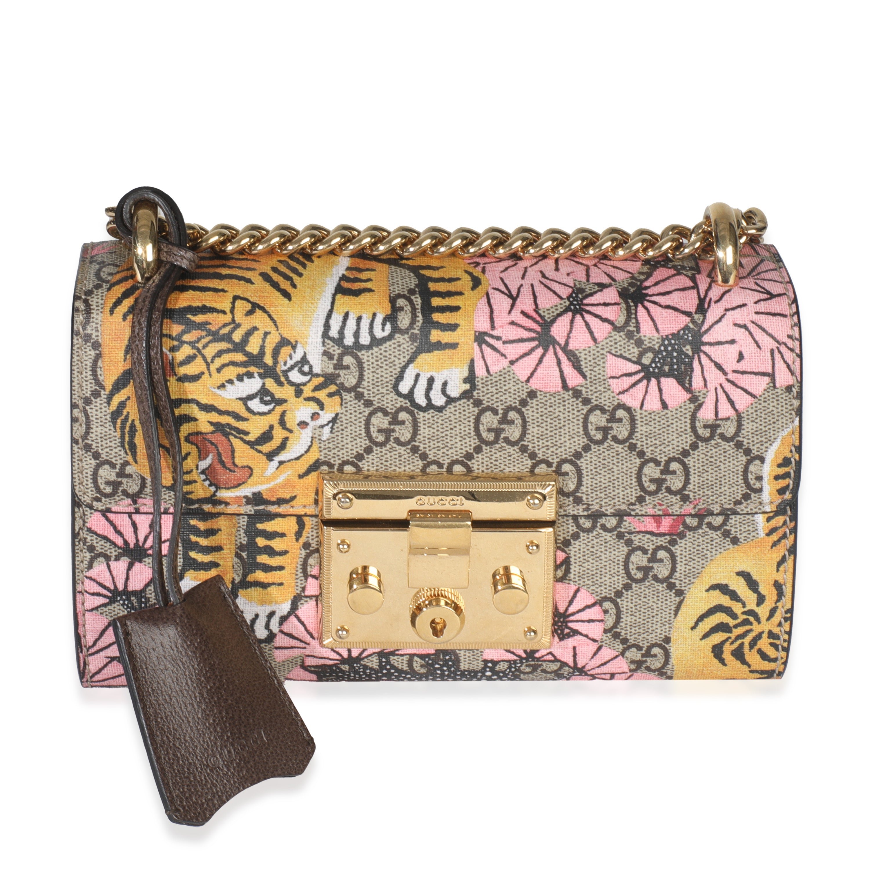 Gucci GG Supreme Bengal Tiger Padlock Small Shoulder Bag