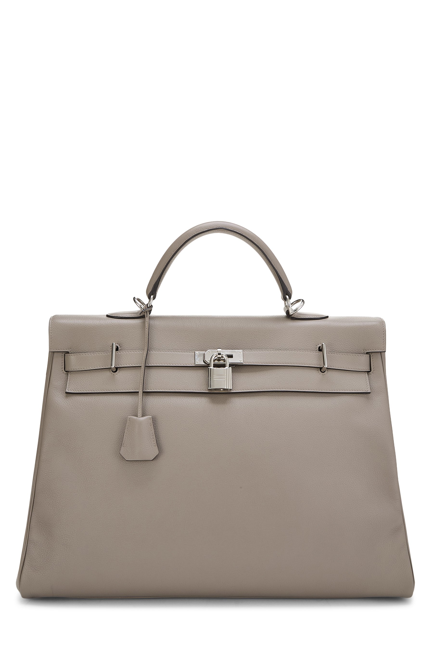 Hermès Gris Asphalt Novillo Voyage Kelly Retourne 50