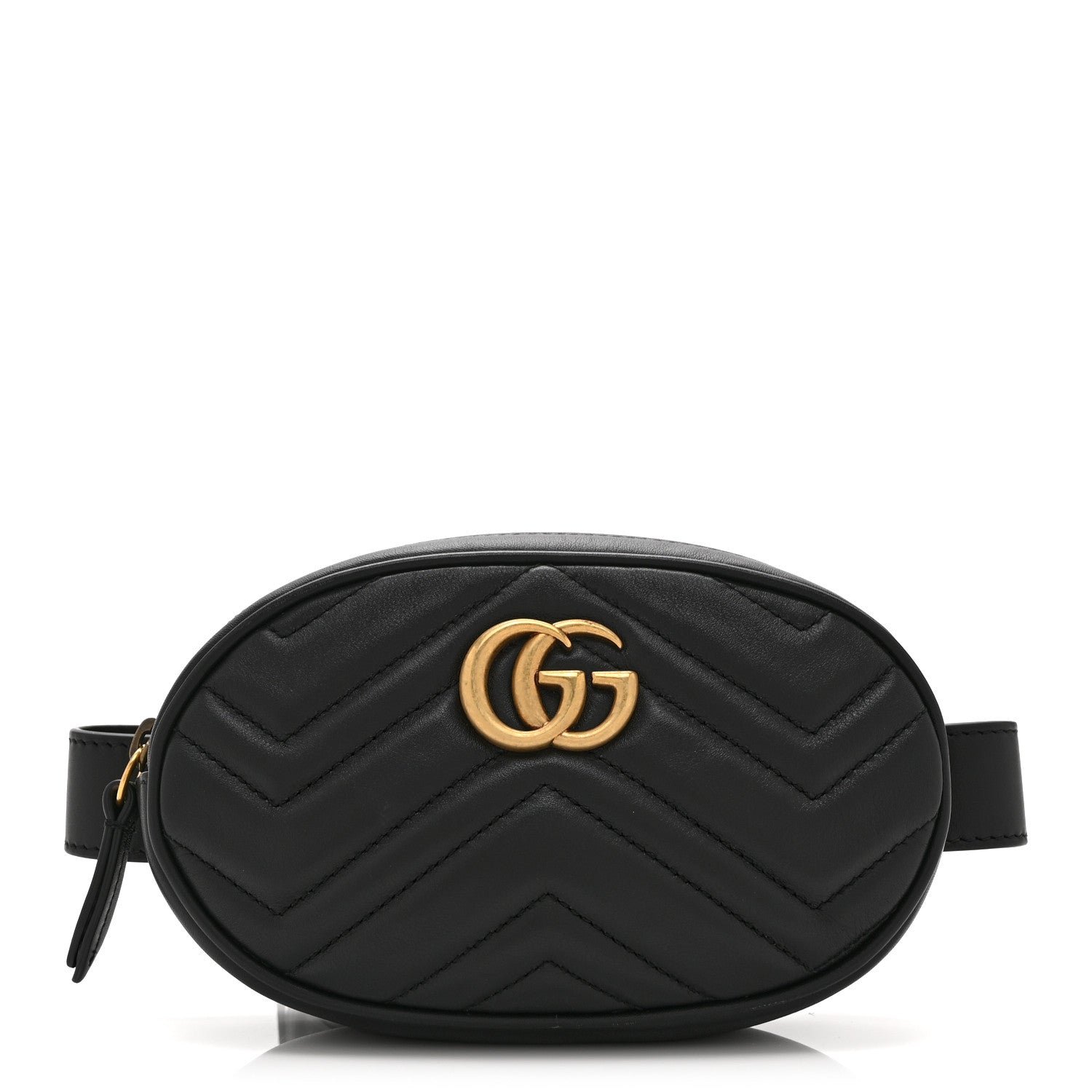Gucci Calfskin Matelasse GG Marmont Belt Bag 75 30 Black