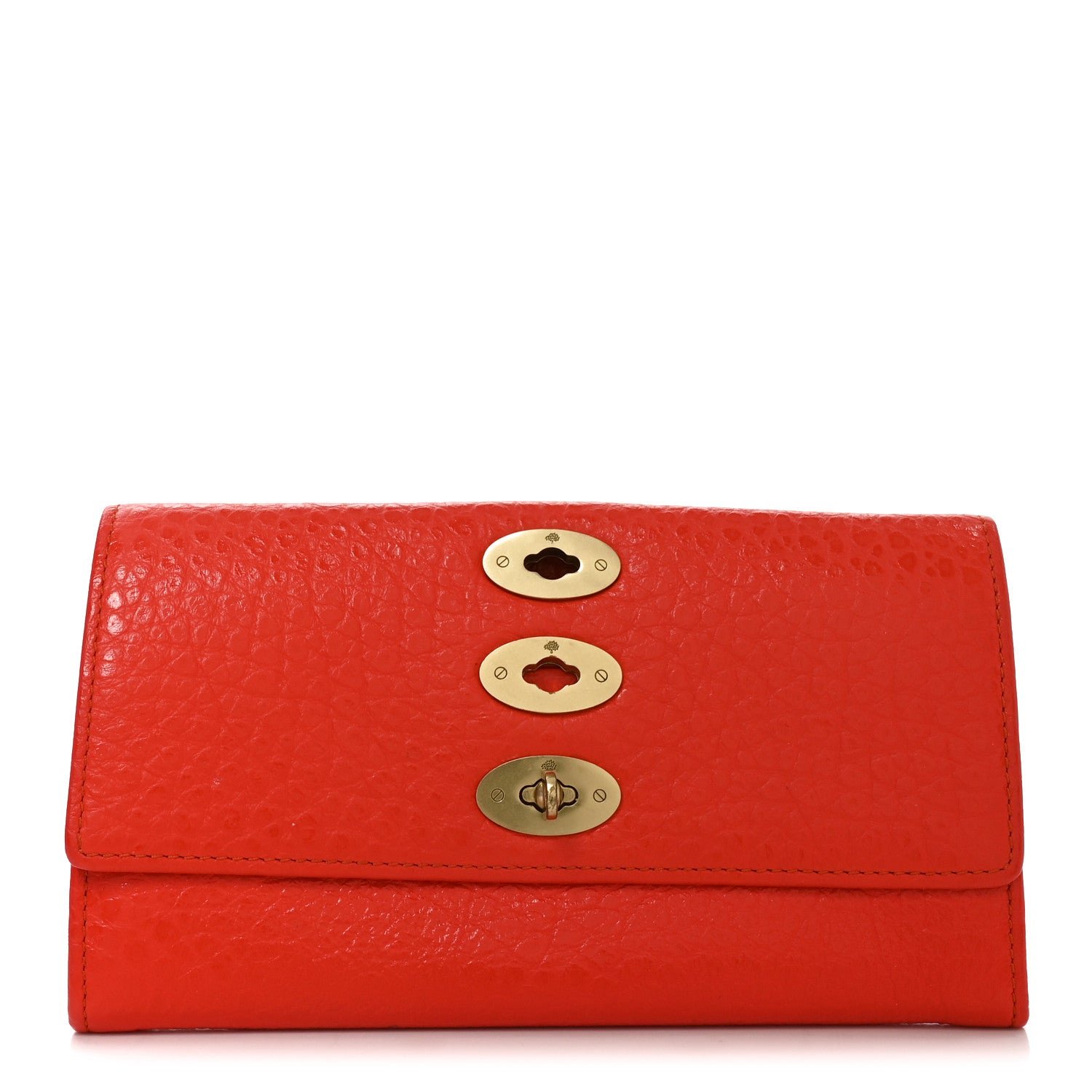 Mulberry Shiny Grain Darley Wallet  Flame