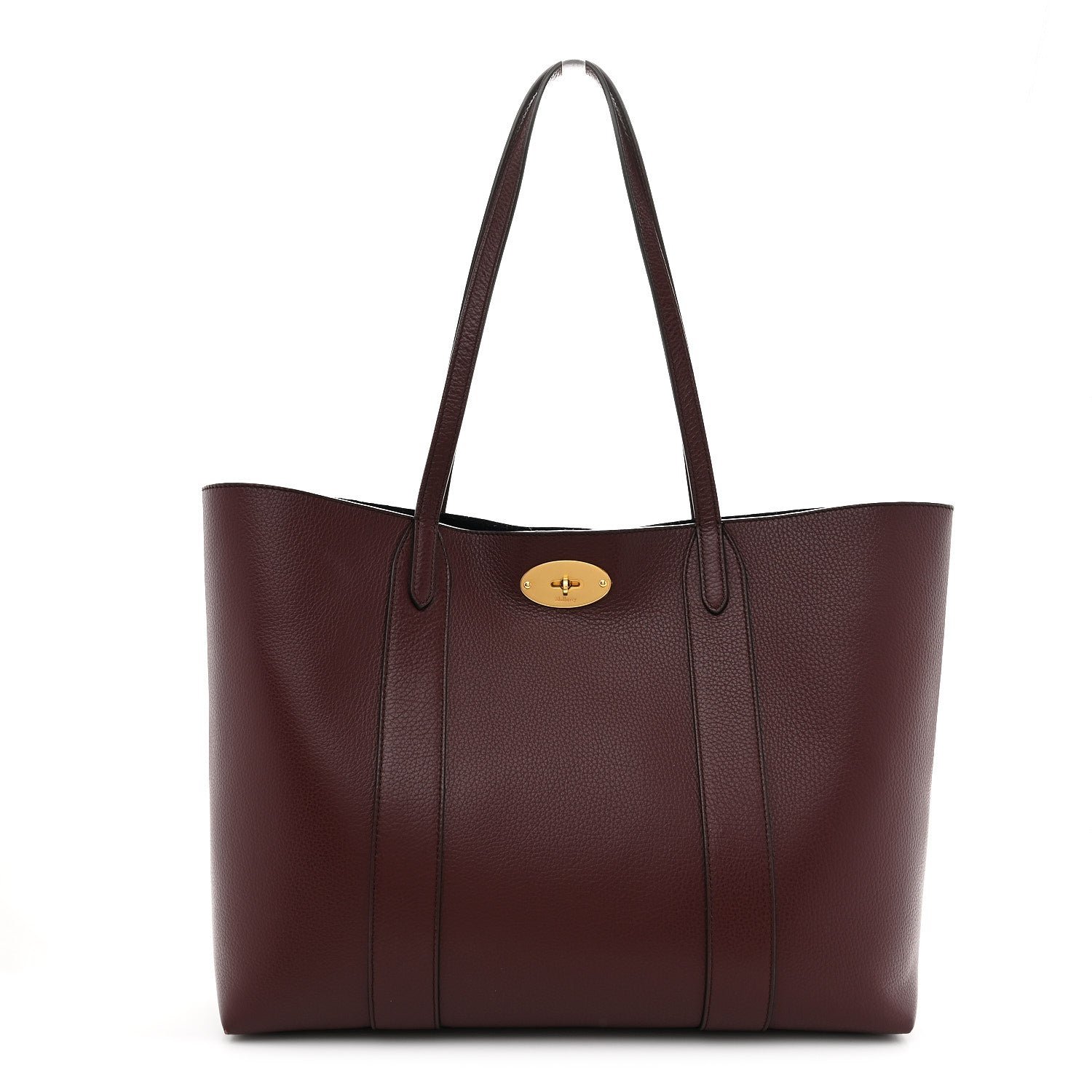 Mulberry Mulberry Small Classic Grain Bayswater Tote Burgundy Oxford Blue