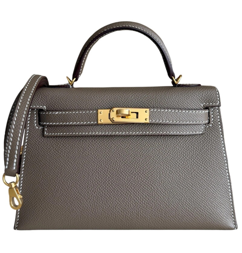 Etoupe Epsom Mini Kelly 20 II Gold Hardware, 2021