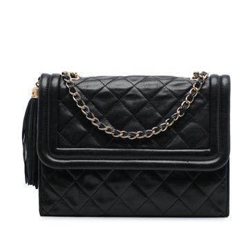 Quilted Lambskin Tassel Flap