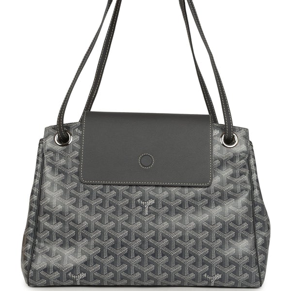 Goyard Goyard Goyardine Canvas Grey Rouette Souple Bag Palladium Hardware