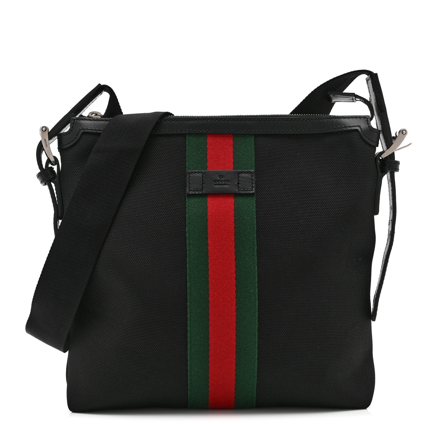 Gucci Techno Canvas Web Messenger Bag Black