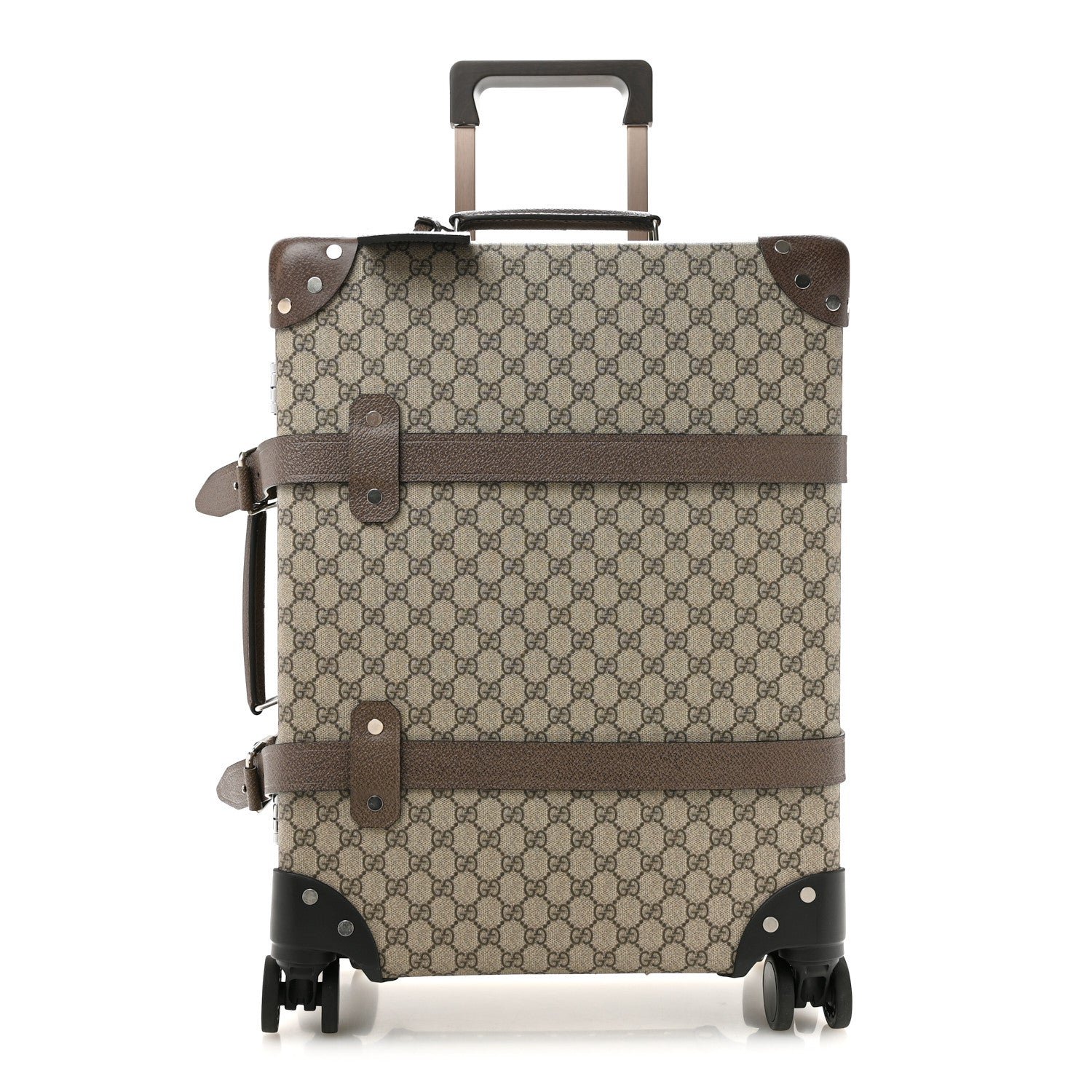 Gucci Supreme Monogram Globe-Trotter Carry-On Brown