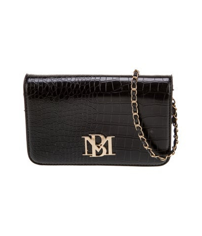 Badgley Mischka Mischka Embossed Leather Clutch