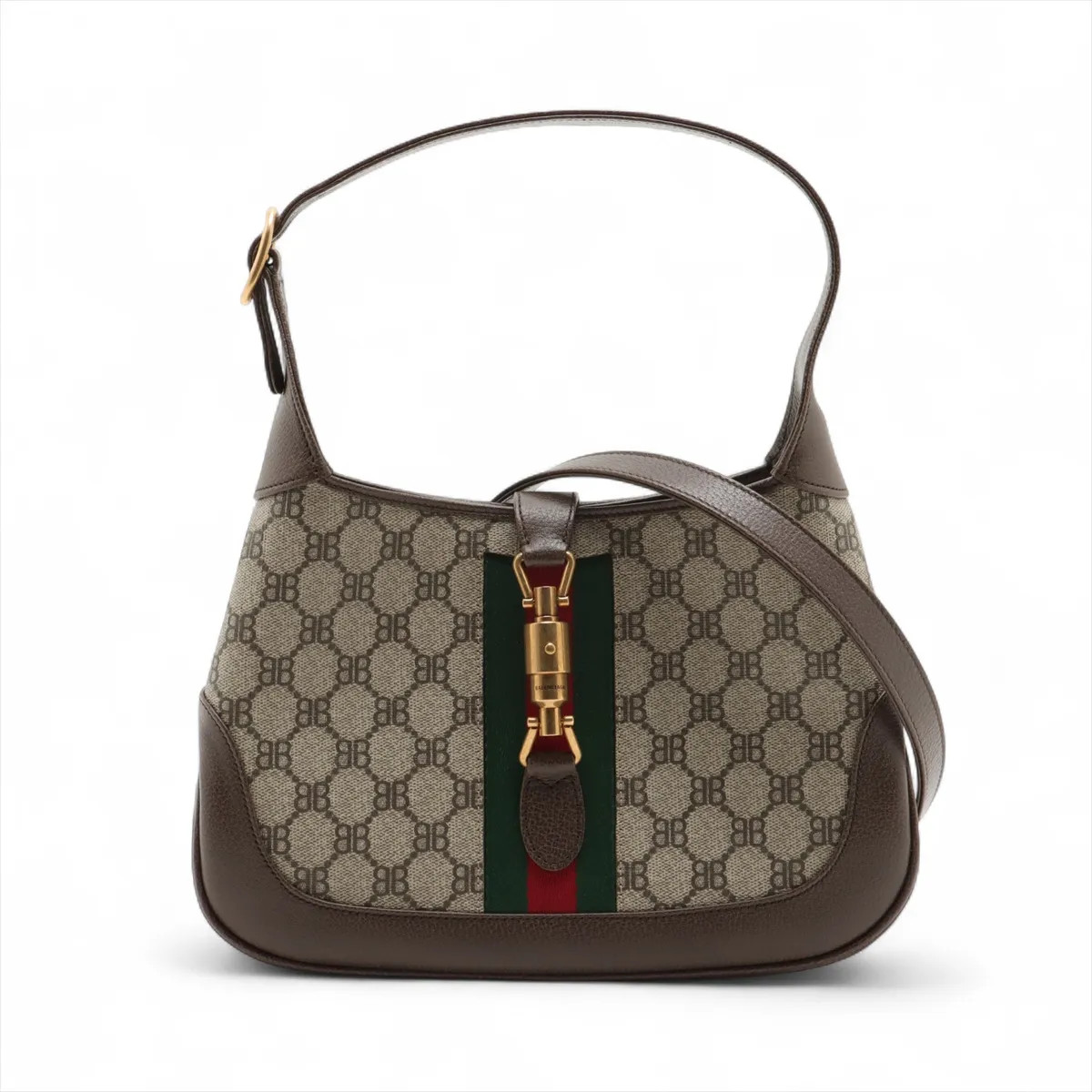 Gucci x Balenciaga Jackie The hackers projects PVCx leather Shoulder bag Beige x