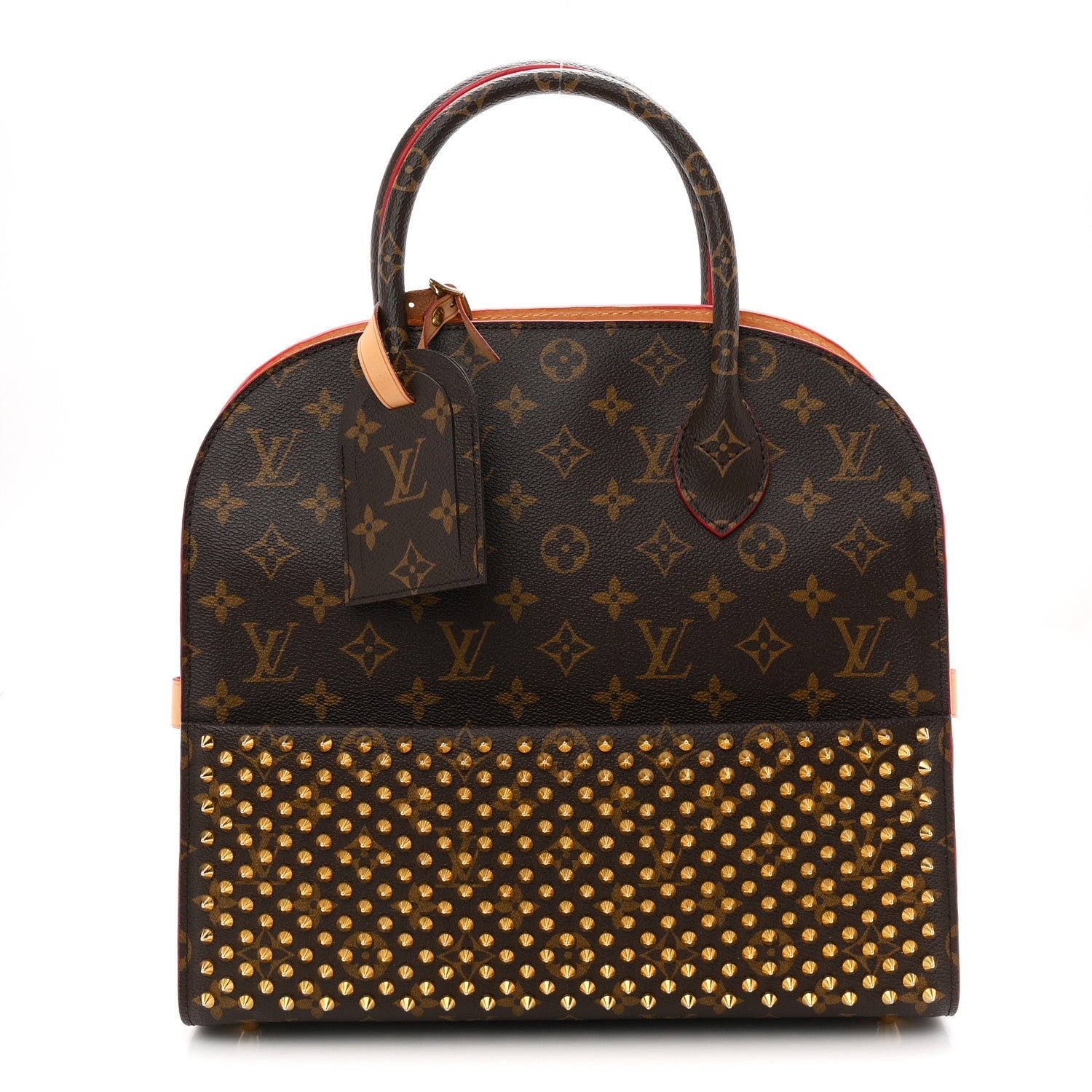 Louis Vuitton Monogram Calf Hair Spikes Iconoclasts Christian Louboutin Tote Red