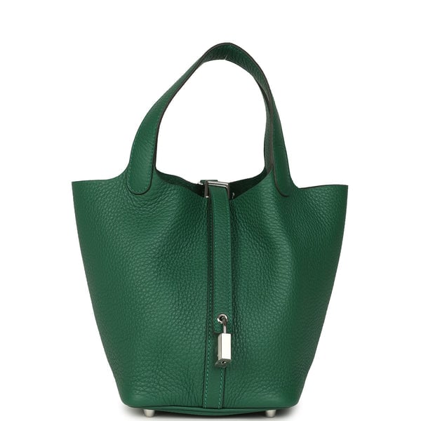 Hermes Hermes Picotin Lock 18 Vert Moyen Clemence Palladium Hardware
