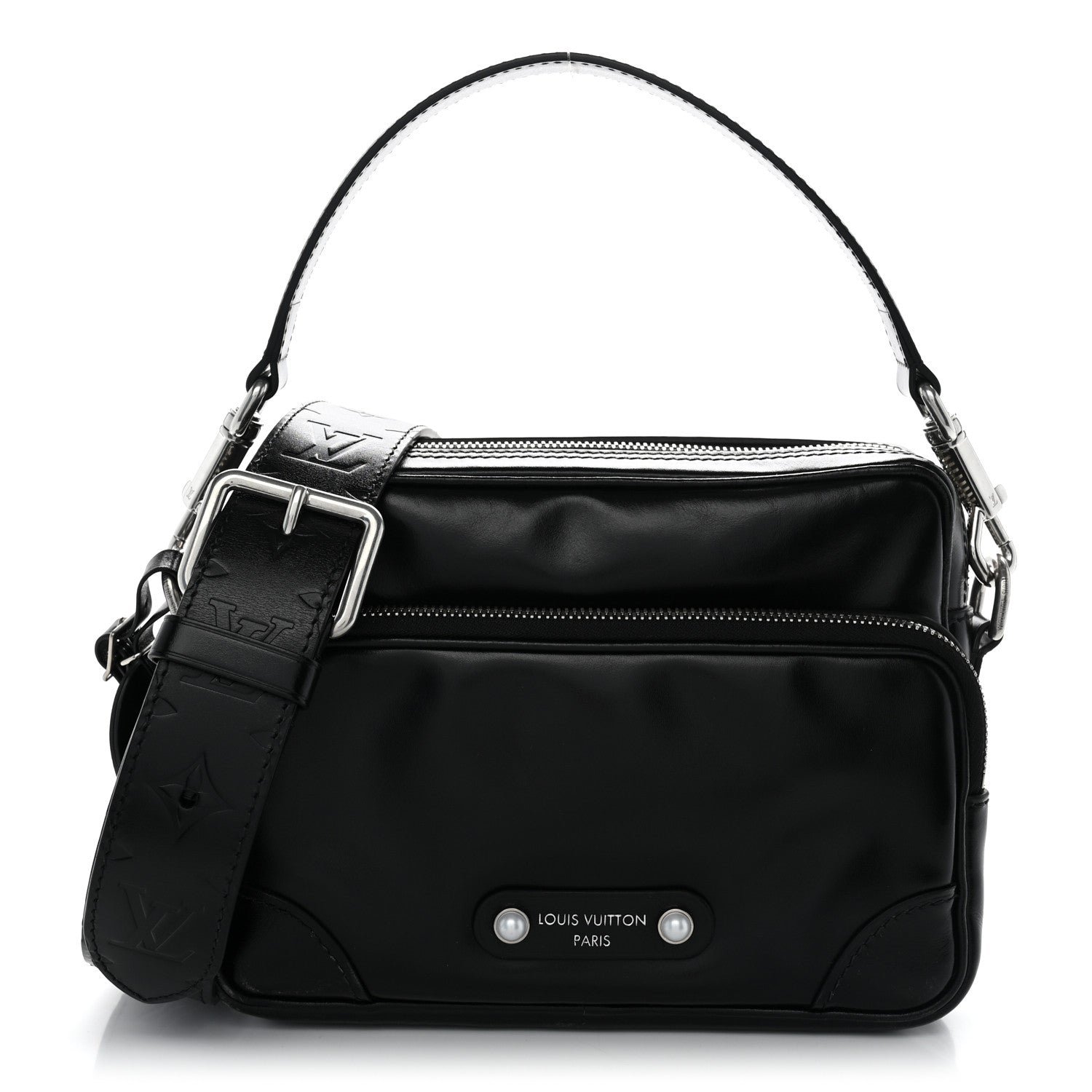 Louis Vuitton Calfskin Nil City Shoulder Bag Night Black