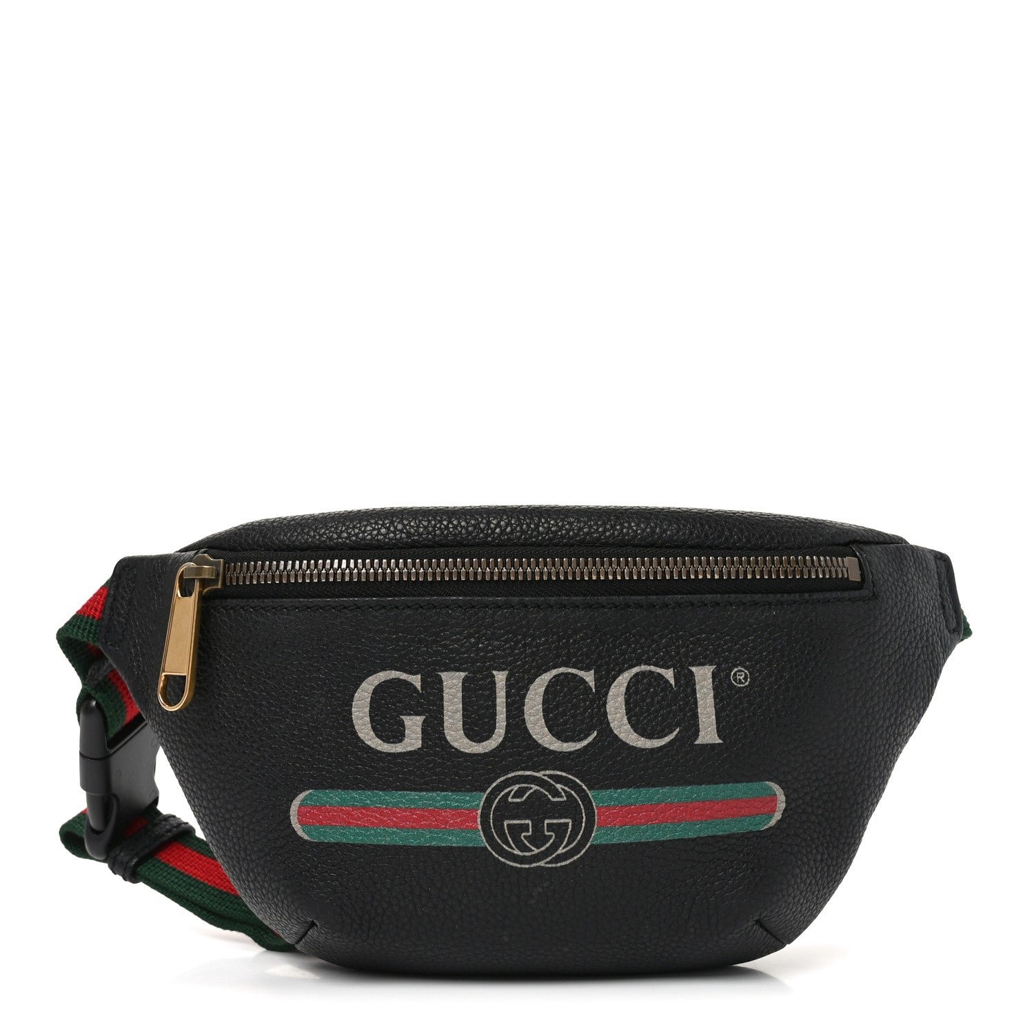 Gucci Grained Calfskin Small Logo Belt Bag Black