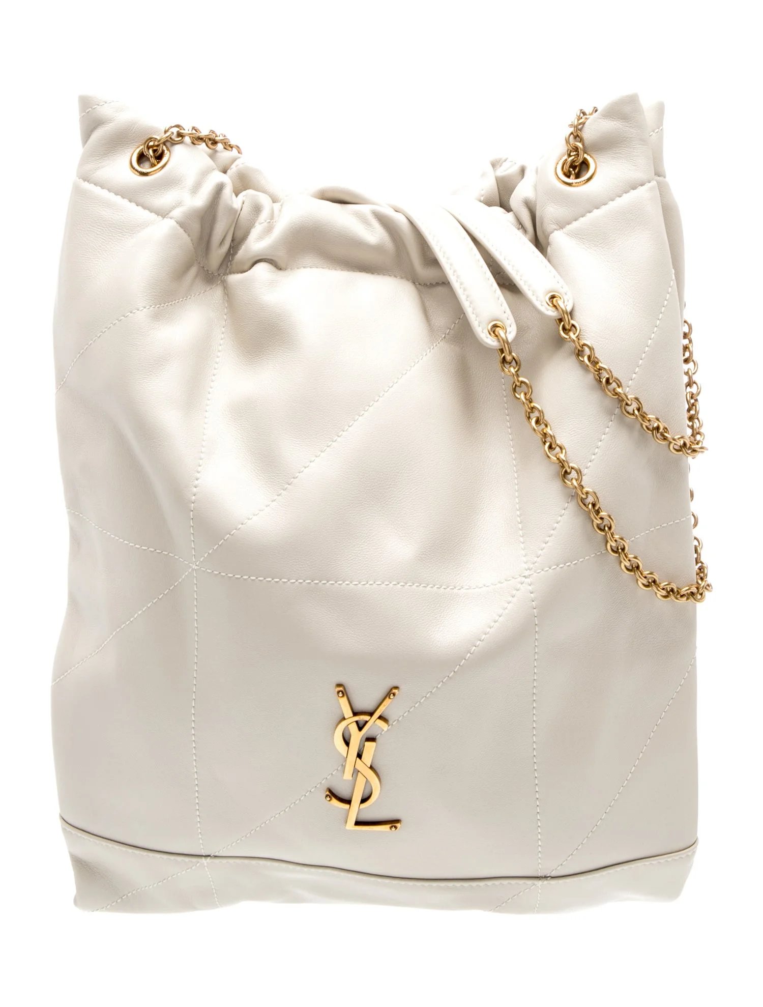 Leather (YSL) Jamie 4.3 Pochon Bucket Bag Medium