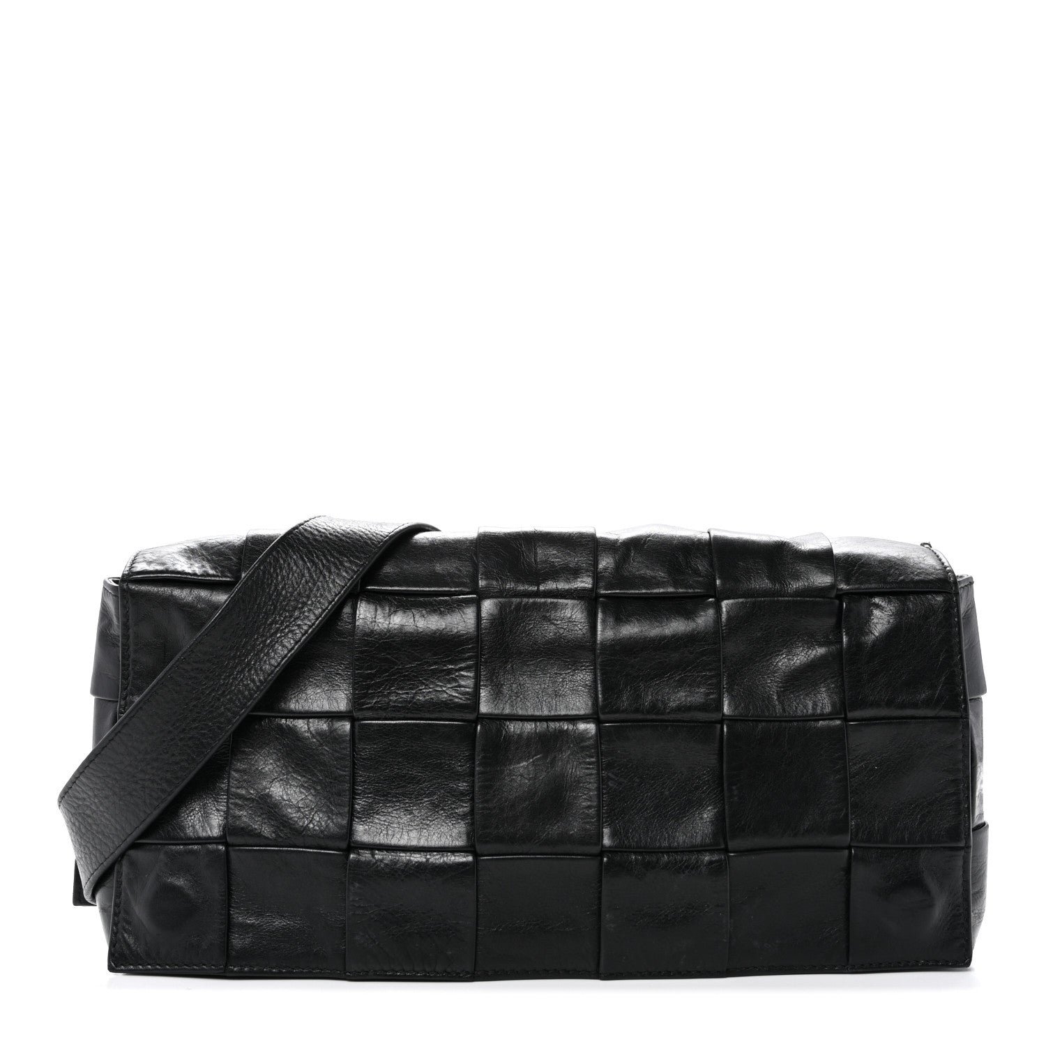 Bottega Veneta Paper Calfskin Intrecciato Stretch Cassette Black
