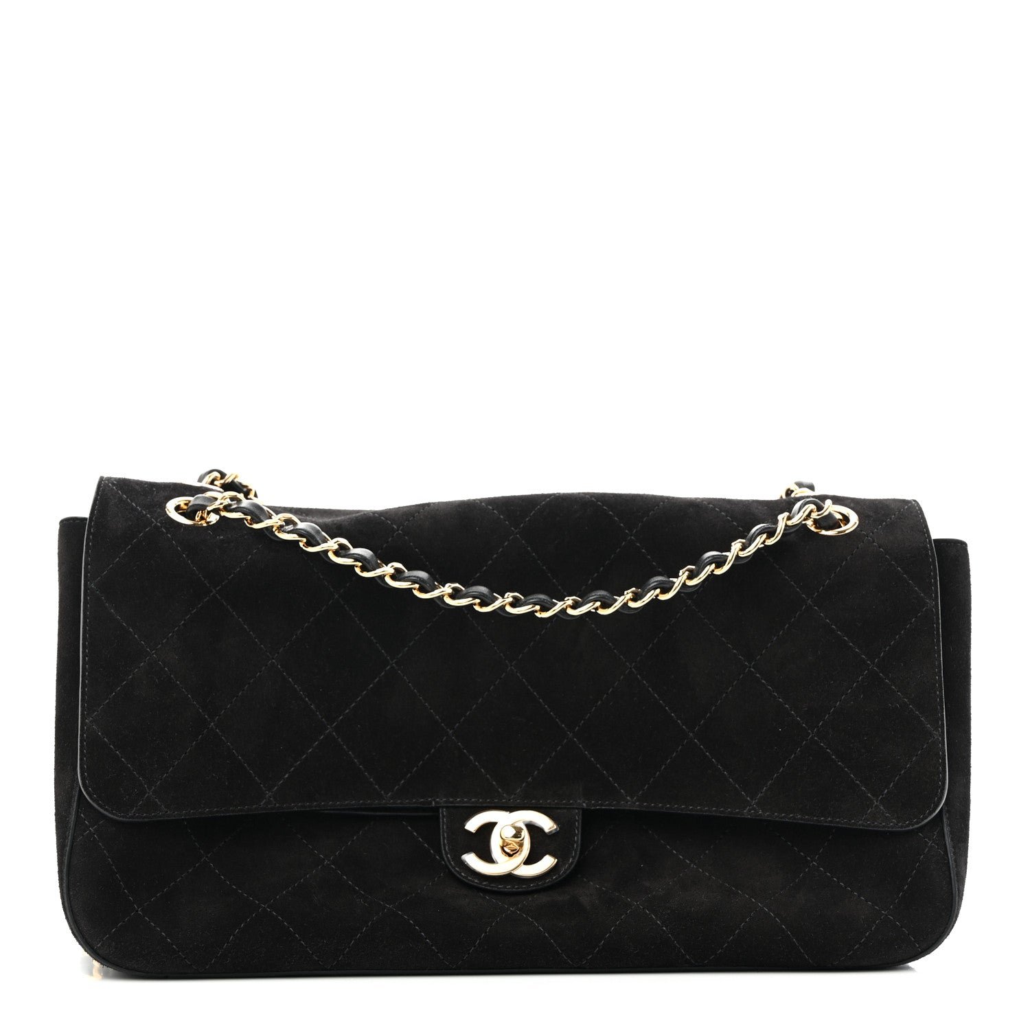 Chanel Suede Calfskin Small Souplissimo Maxi Flap Black