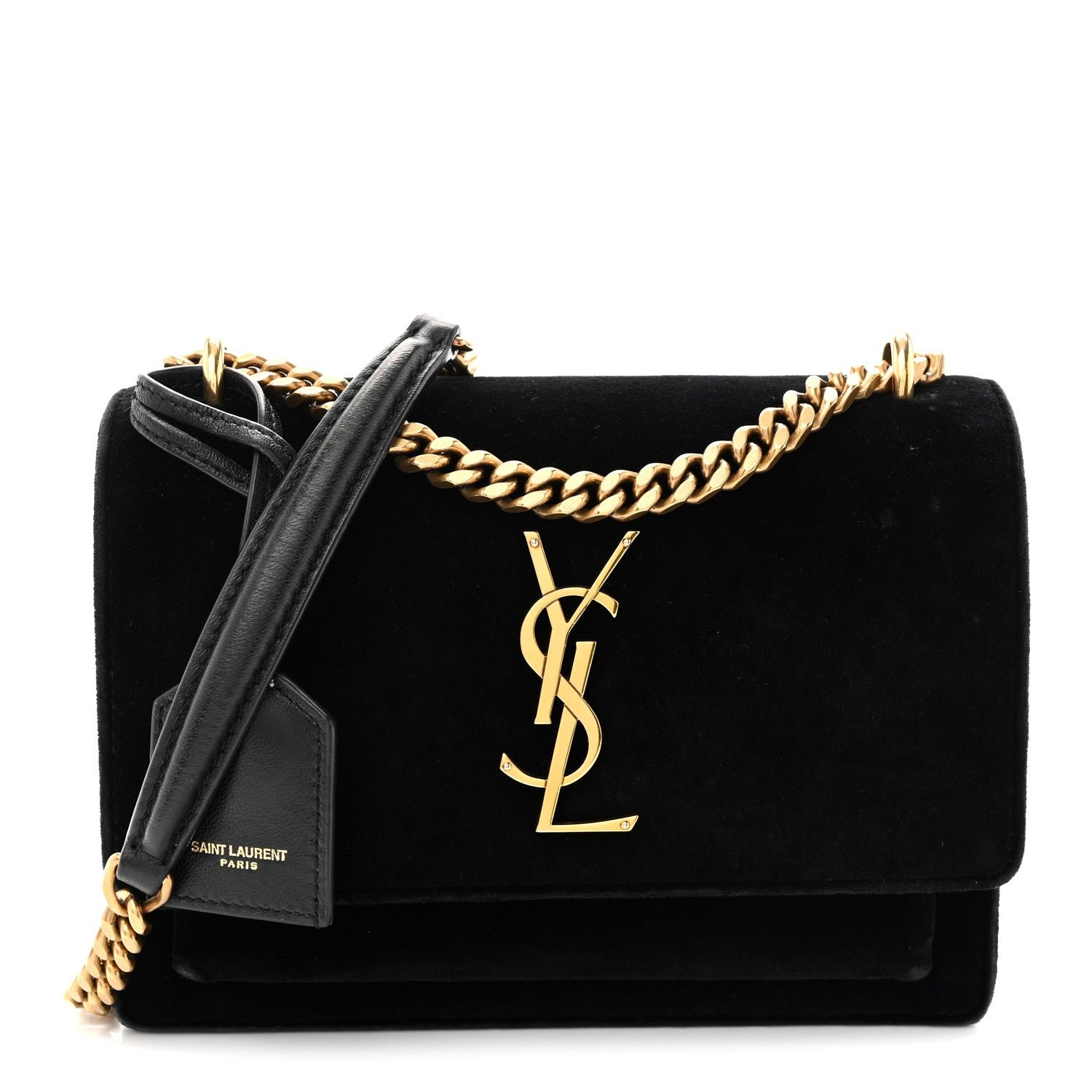 Saint Laurent Velvet Small Monogram Sunset Black