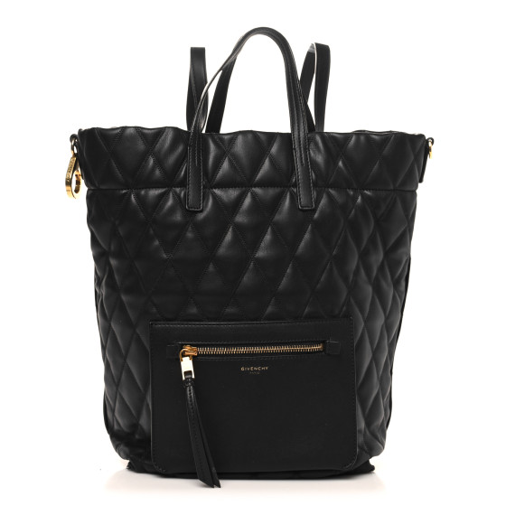 Givenchy Rubberized Canvas Quilted Duo Backpack Black