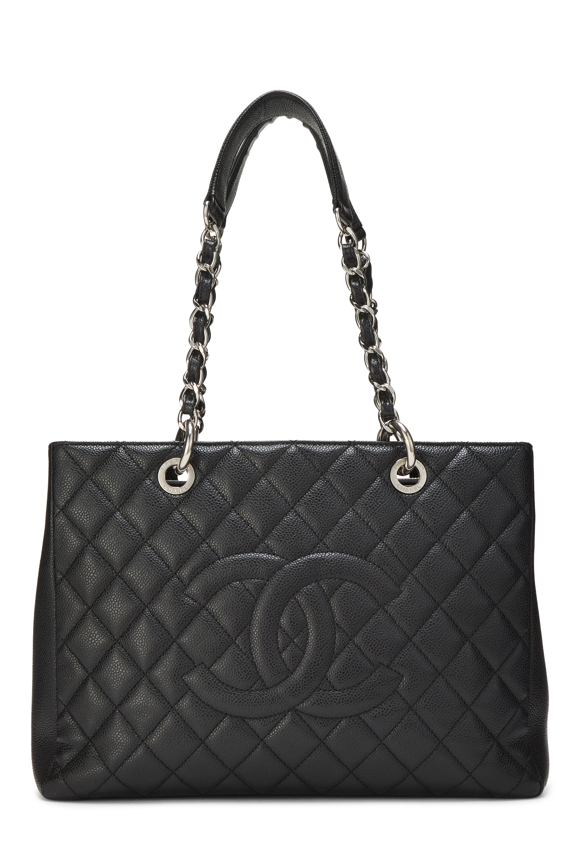 Black Quilted Caviar Grand Shopping Tote (GST)