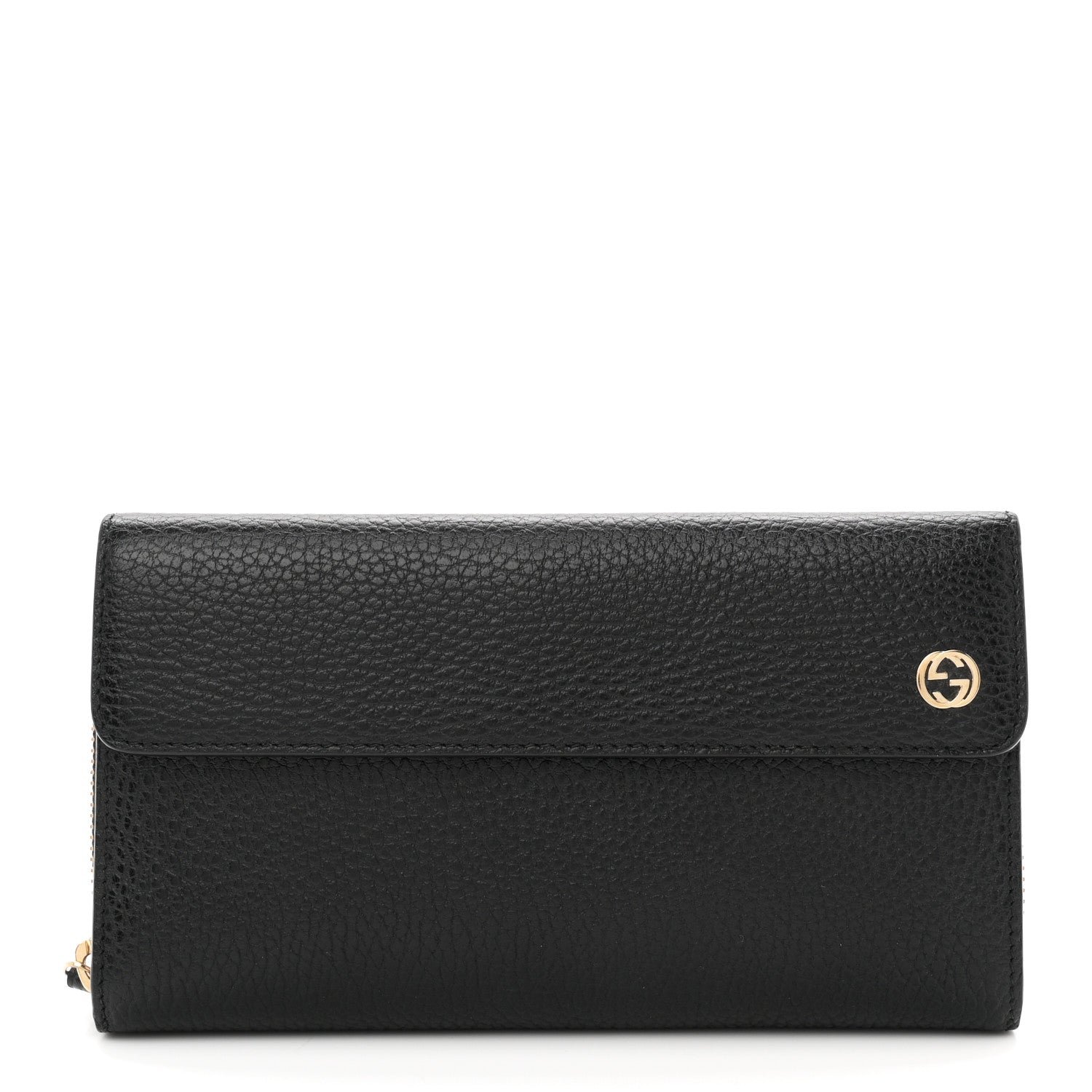 Gucci Dollar Calfskin Interlocking G Continental Wallet Black