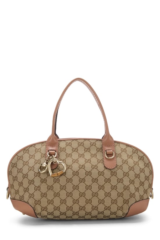 Pink Original GG Canvas Heartbit Handbag