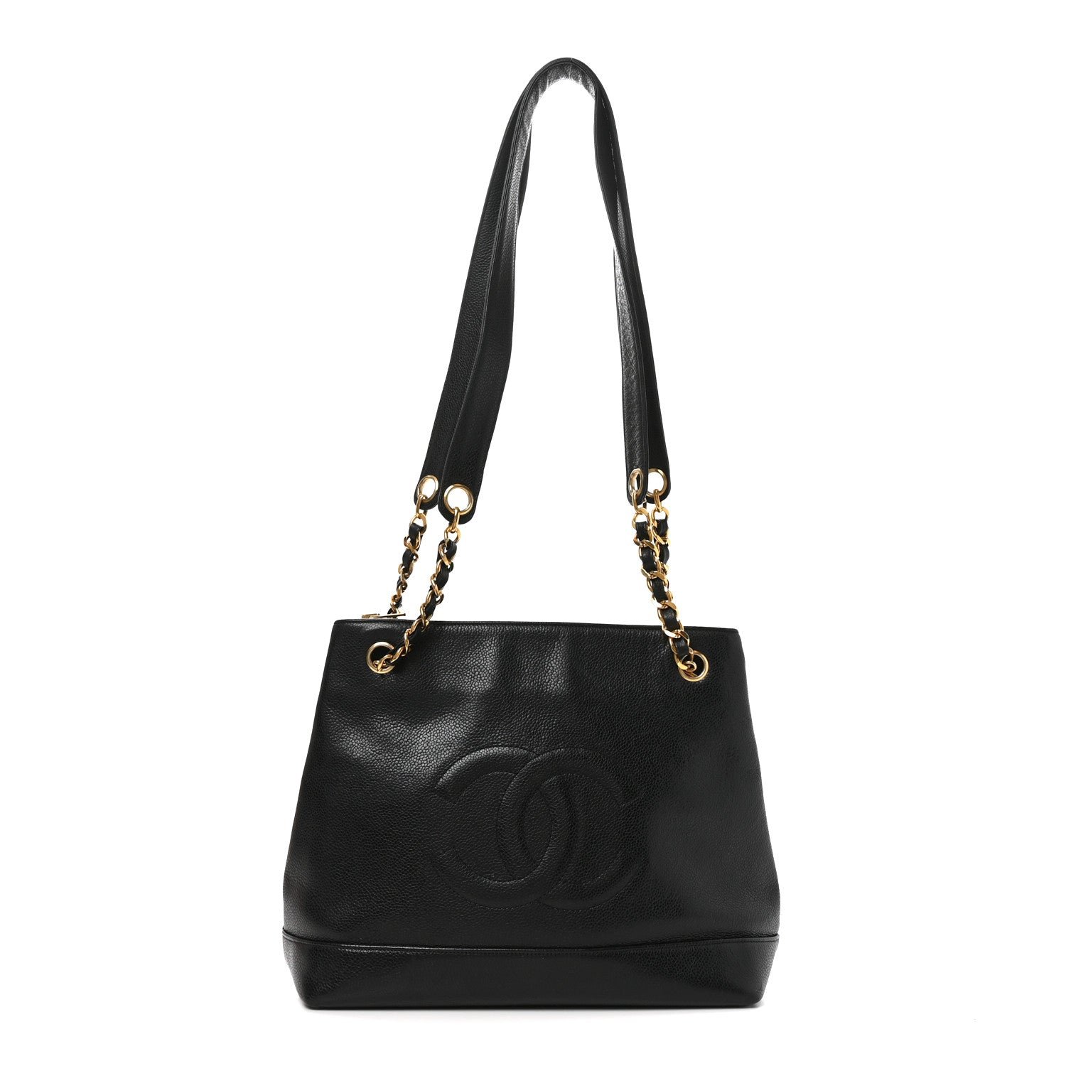 Chanel Caviar Large CC Shoulder Bag Black