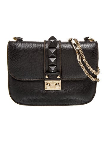 Valentino Leather Glam Lock Flap Bag Small