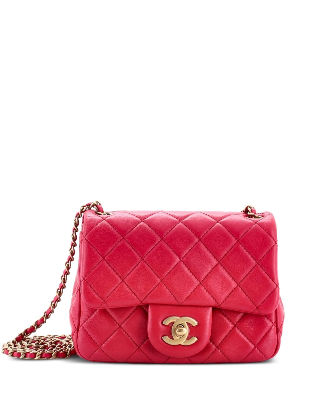 Pearl Crush Square Flap Bag Quilted Lambskin Mini crossbody bag