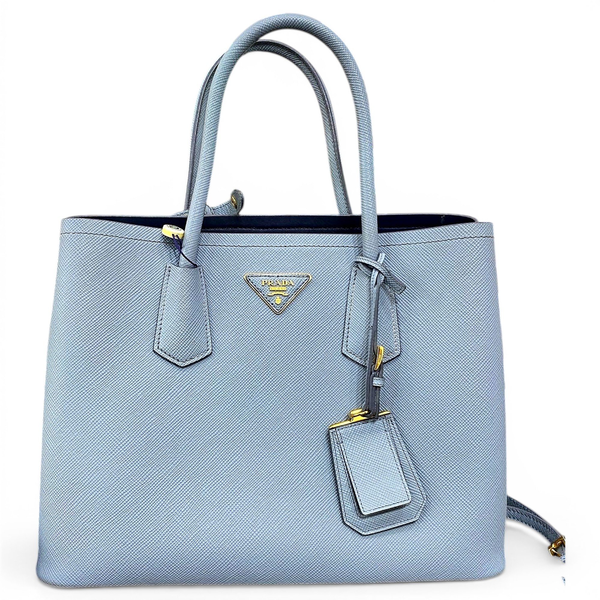 Double leather handbag