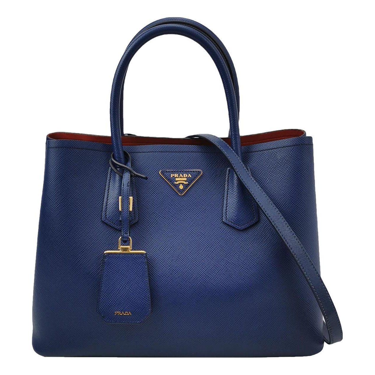 Double leather handbag