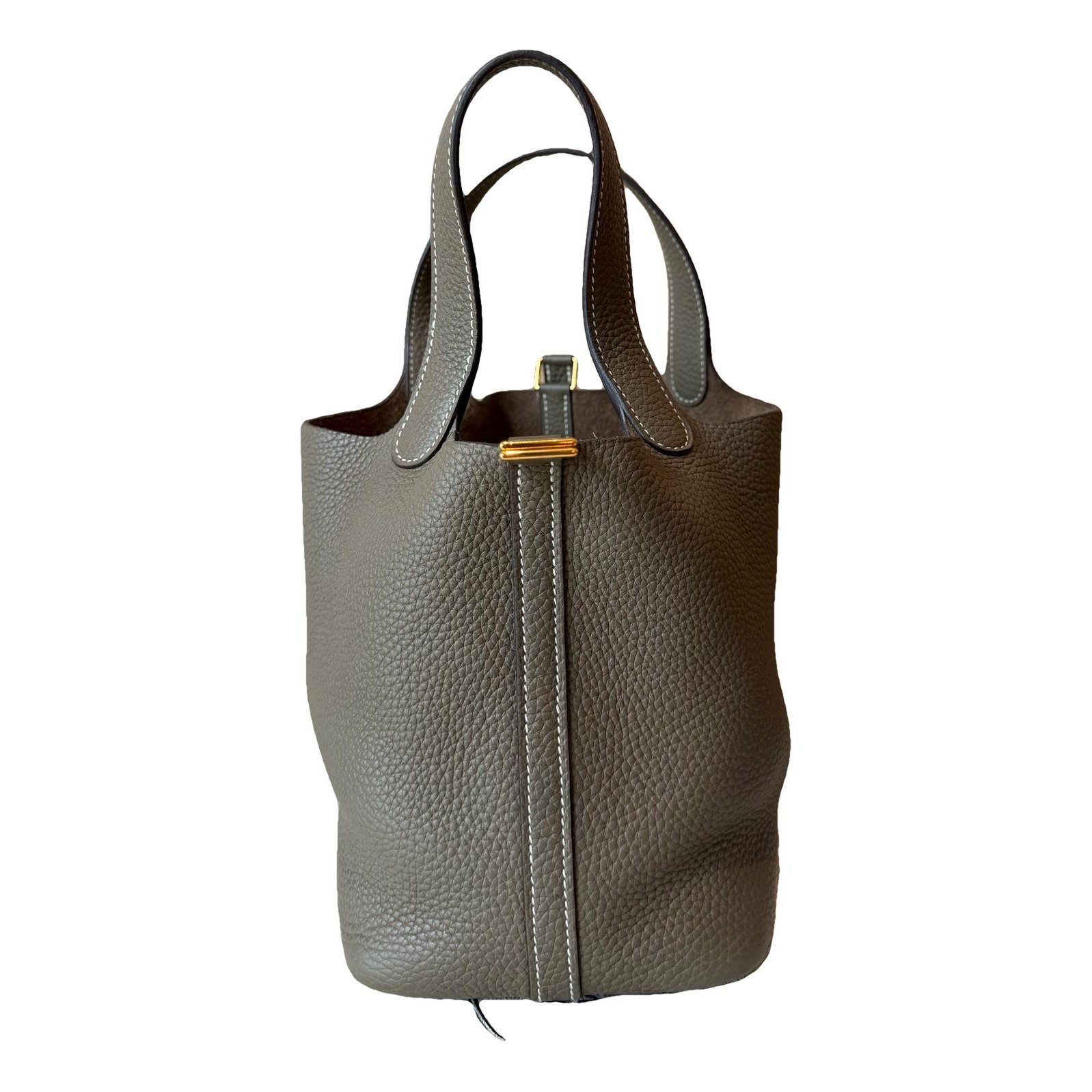Picotin leather tote